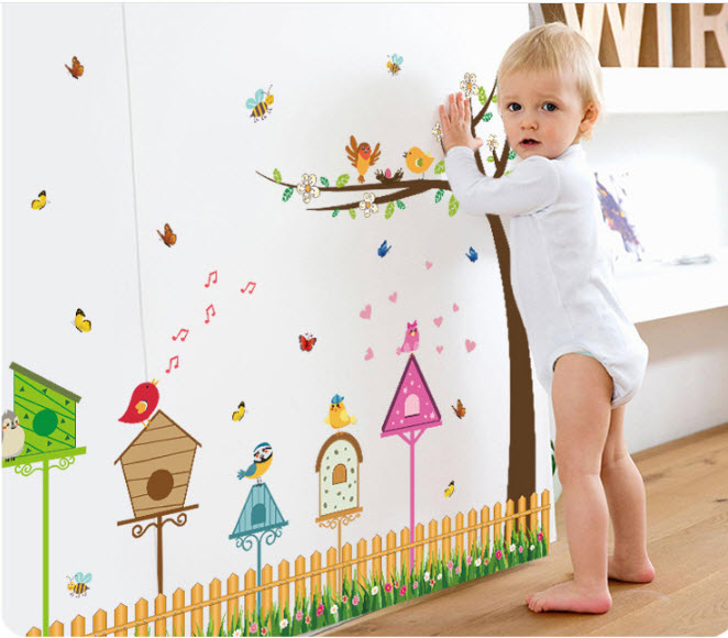 Decal hàng rào tổ chim to